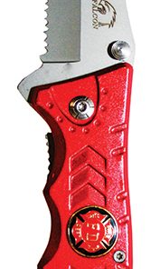 OEM  3.5in  Folding Knife Red Handle FireFighter (SG-KS9008RD)