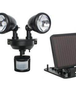 MAXSA(R) Innovations 44215 Solar-Powered Dual-Head LED Security Spotlight (Black)